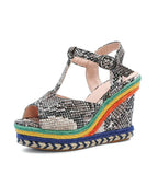 Women's high heel wedge sandals with thick soles and stylish design, perfect for summer or casual wear
