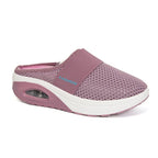 Plus size female lazy slippers with thick air-cushion sole and one pedal design, ideal for comfortable indoor wear.