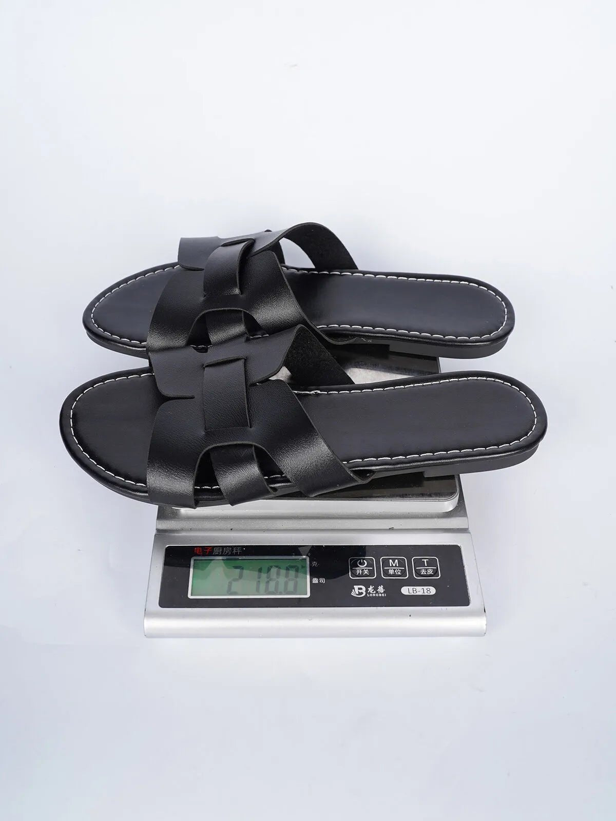Women's comfortable faux leather open toe flat sandals by Plush Fashion Hub, featuring a stylish design and slip-on style.