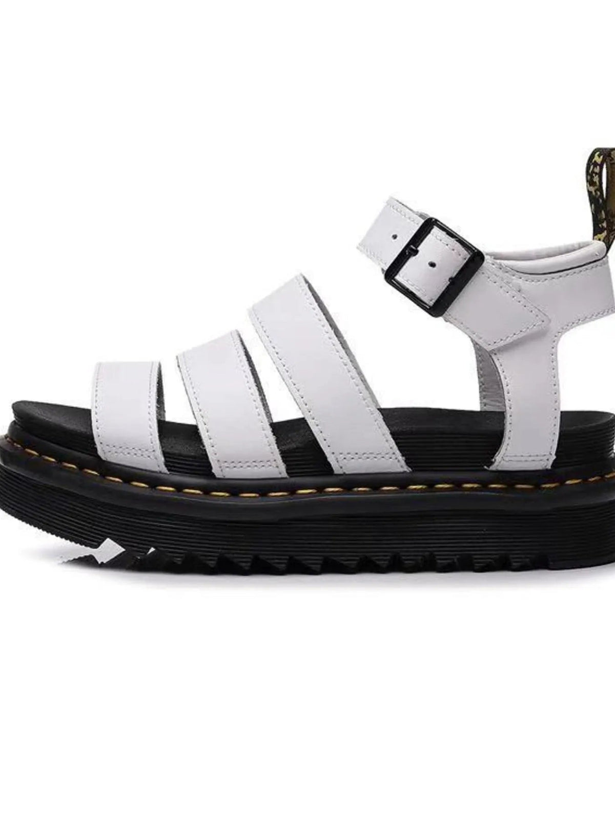 Women's faux leather open toe platform sandals by Plush Fashion Hub, showing stylish design and chunky heel on a neutral background.