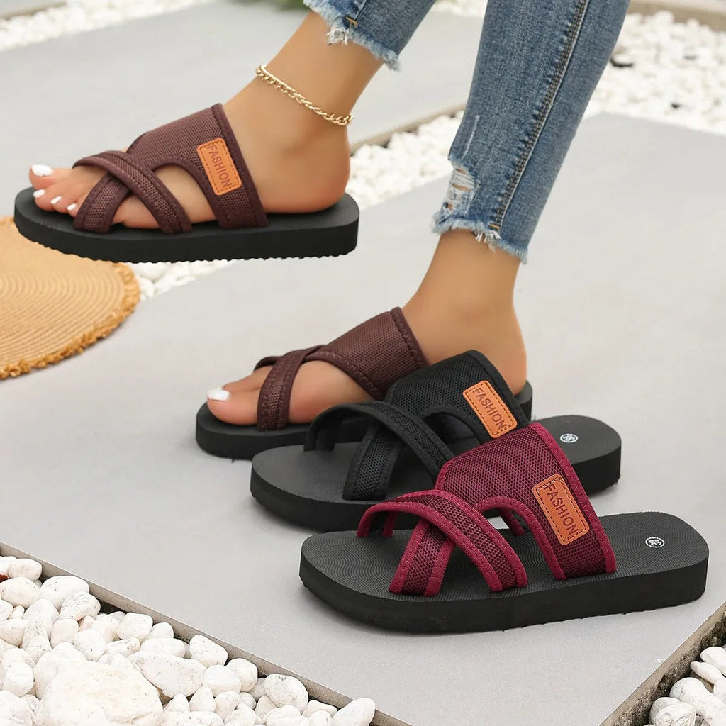 Women's open toe mesh platform sandals with chunky heels and strap details, trendy shoes by Trendsi.