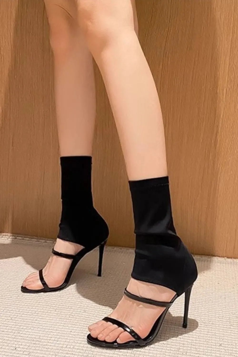 Women’s open toe stiletto high heel sandals from Plush Fashion Hub with elegant evening shoe design and stylish open-toe detail.
