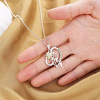 Pastoral-style two-color sunflower pendant necklace with heart charm, trendy clavicle chain, crafted by LadyShow.Store.