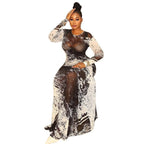 Personality Print Women's Temperament Straight Tube Hip Skirt, stylish dress with unique pattern and fitted silhouette.