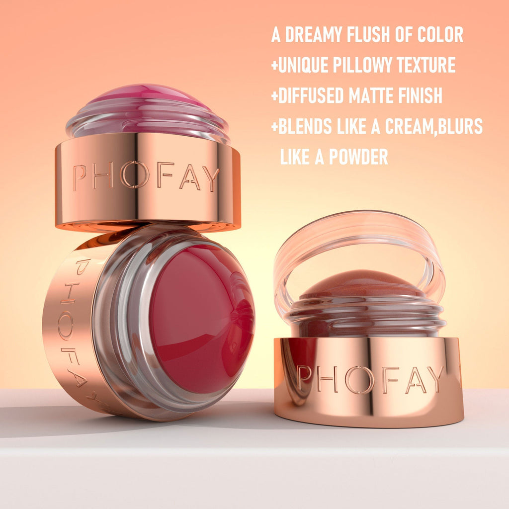 LadyShow.Store Phofay Mousse Blush Cream in shade 4, showcasing the soft, creamy blush formula in a compact container.