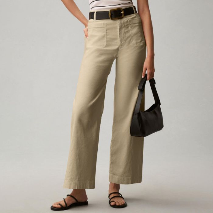 Plus size high-waisted slimming solid color suit pants by FitiqueFit, casualwear, front view showing tailored fit and comfortable waistband.