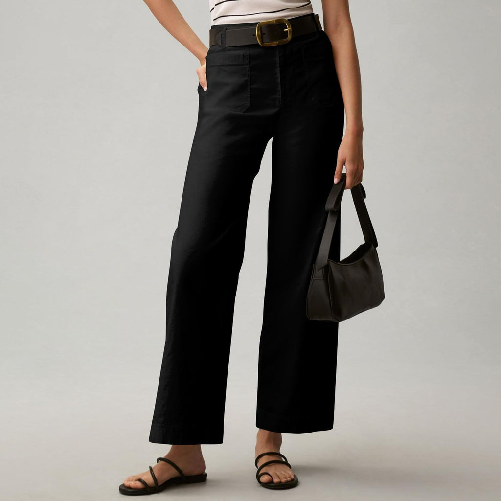 Plus size high-waisted slimming solid color suit pants by FitiqueFit, styled as casualwear with a comfortable fit and sleek silhouette.