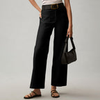Plus size high-waisted slimming solid color suit pants by FitiqueFit, styled as casualwear with a comfortable fit and sleek silhouette.