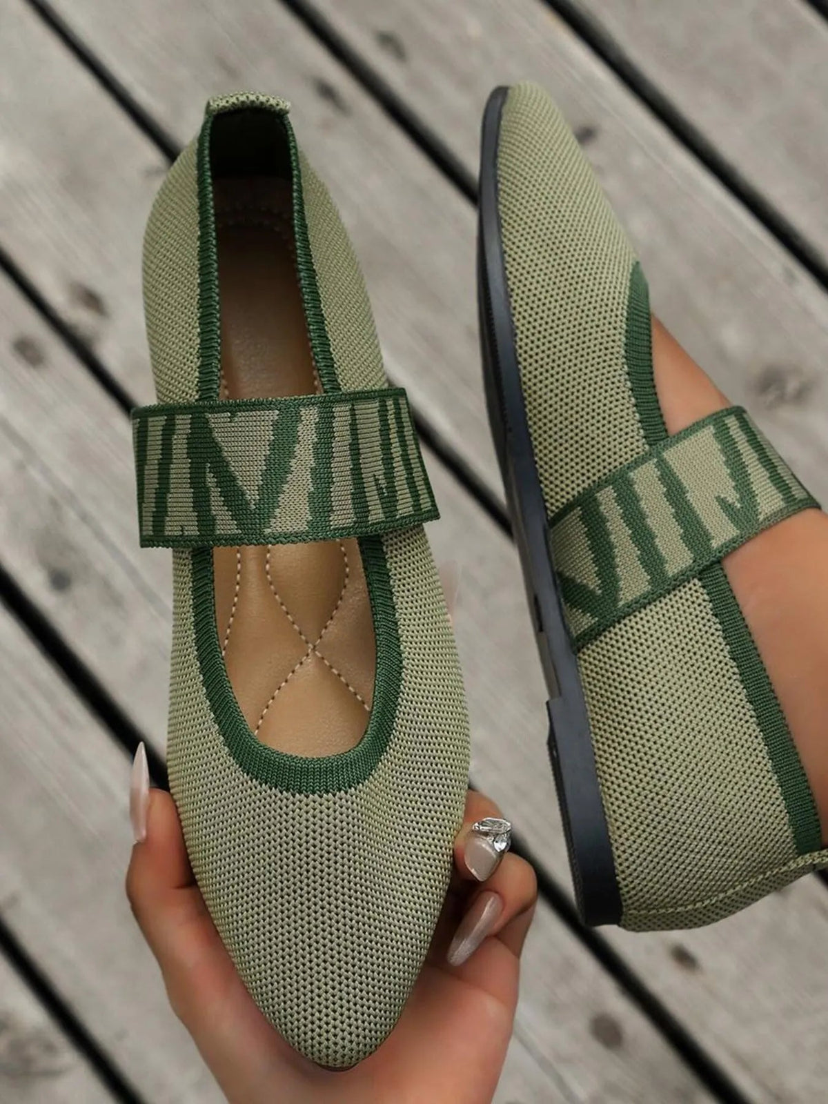 Women’s gingham mesh pointed toe flats with ankle strap, stylish loafers by Plush Fashion Hub.