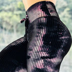Printed high-waist stretchy leggings by FitiqueFit, designed for stylish comfort and casual workout wear.