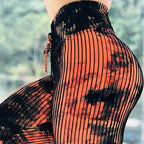 Printed high-waist stretchy leggings by FitiqueFit, stylish casualwear with bold print, designed for comfort and active wear.