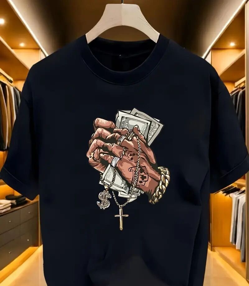 Bright printed short sleeve men's streetwear shirt by FitiqueFit, featuring bold graphic design and casual fit.