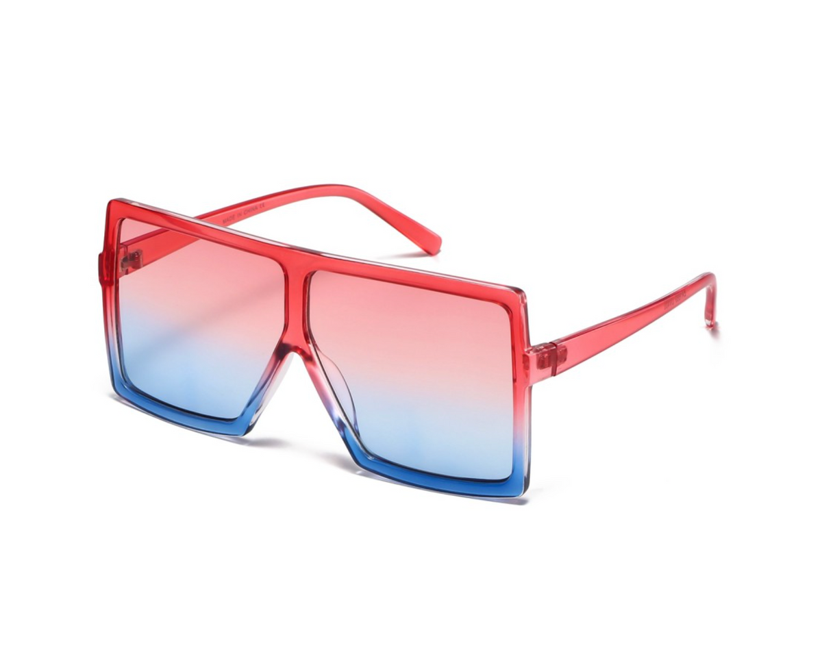 Red Plush Fashion Hub Style 1669 sunglasses with rounded frames and tinted lenses, stylish sun shades for casual wear.