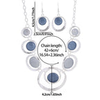 Retro oil-dropped hollow round earrings and women's necklace set, stylish jewelry with a vintage-inspired design.