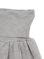 Women's ribbed long sleeve top and pleated knit skirt two-piece set, stylish women’s apparel from Trendsi.
