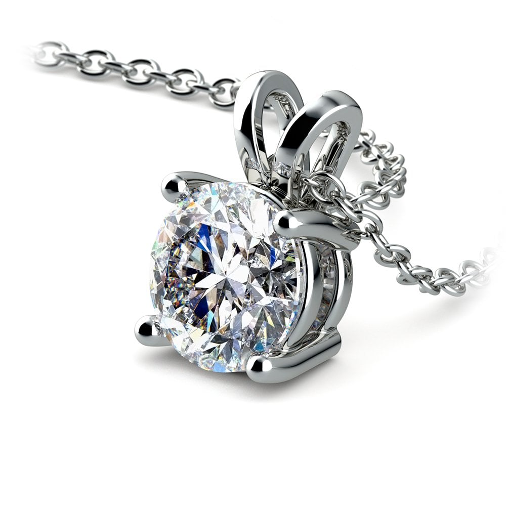 1.00 CTW AGI Certified Lab Grown Diamond Pendant - G/VS Clarity Round Cut in Choice of 14K White or Yellow Gold-3