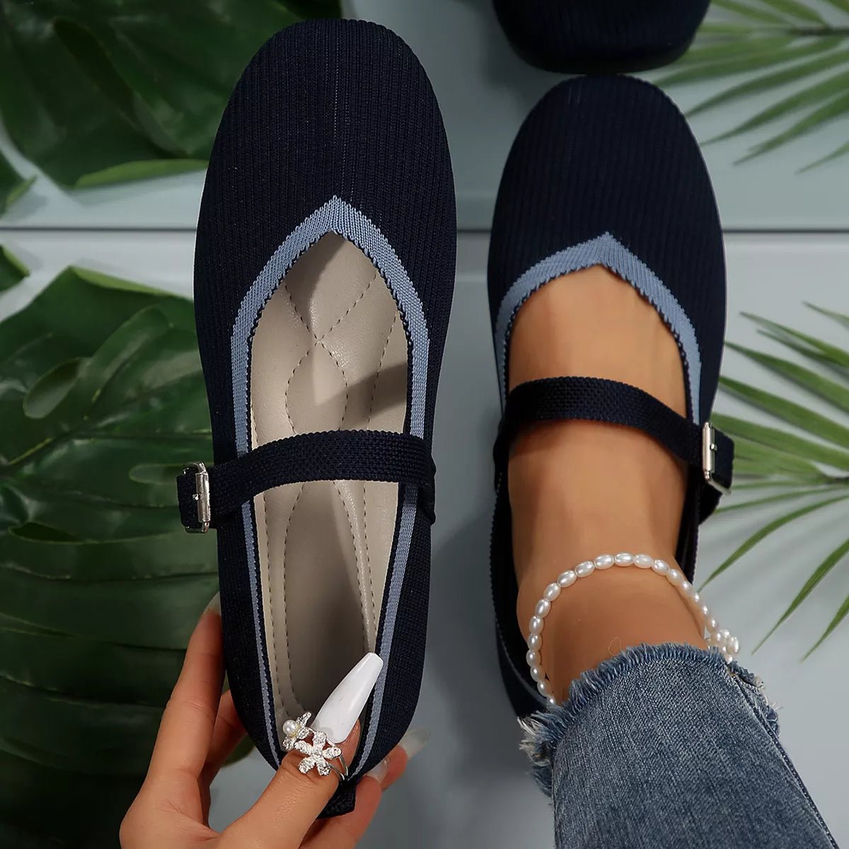 Women's breathable mesh slip-on walking sneakers by Plush Fashion Hub with round toe design and lightweight casual comfort.