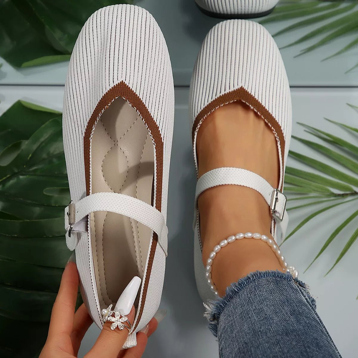 Women's breathable mesh slip-on walking sneakers by Plush Fashion Hub, showcasing round-toe design and lightweight casual style.