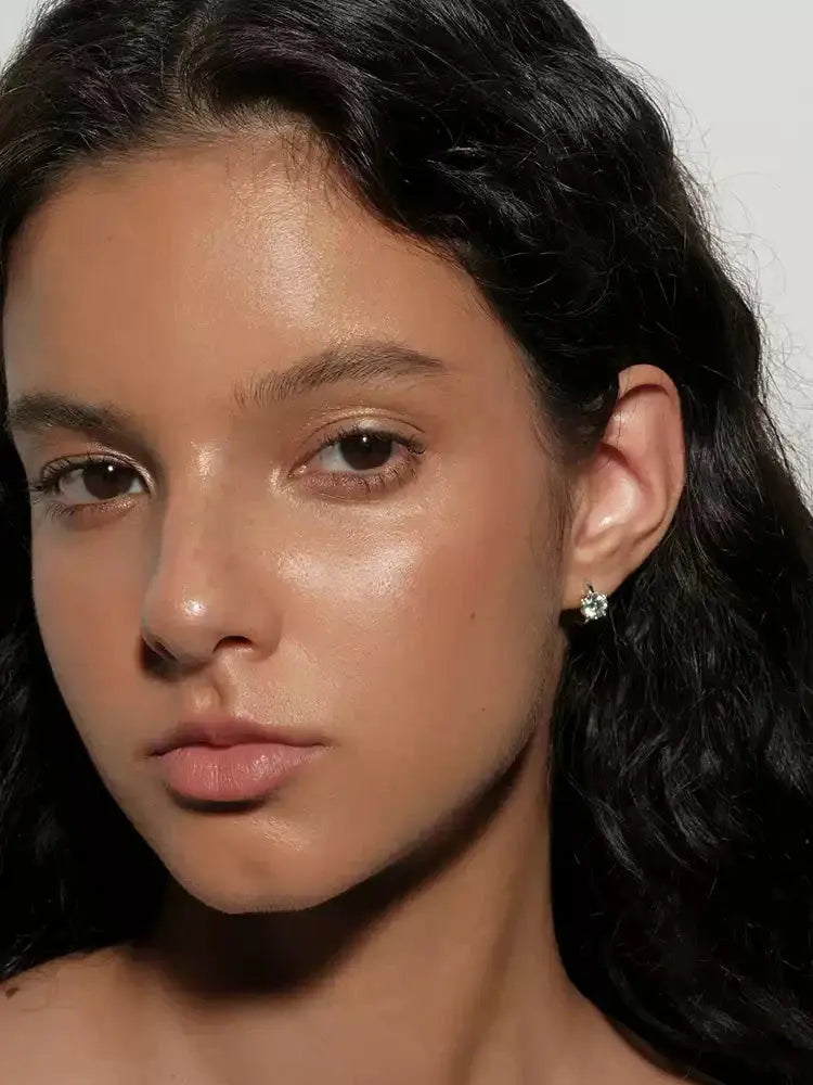 s925 Silver Moissanite Simple Earrings Plush Fashion Hub