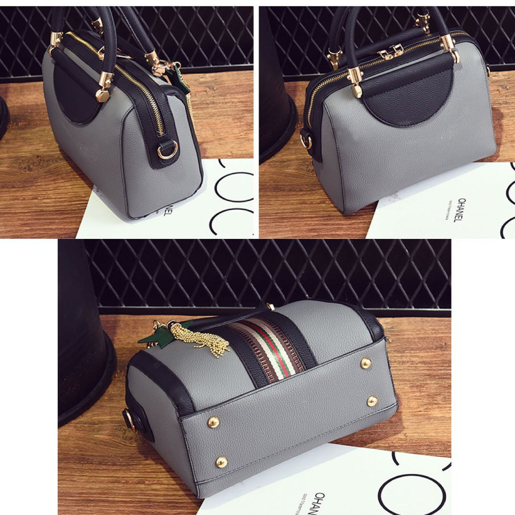 LadyShow.Store Sally Shoulder Bag in black with gold chain strap, stylish and spacious for everyday use