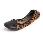 Pair of premium leopard flats footwear from New Arrivals featuring stylish animal print and comfortable slip-on design.