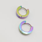 Simple electroplated stainless steel earrings featuring sleek, minimalist design suitable for everyday wear.
