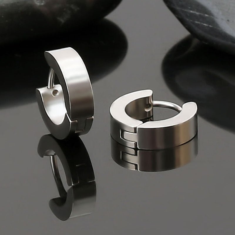 Simple electroplated stainless steel earrings with sleek, minimalist design, perfect for everyday wear and stylish accessories.