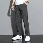 Slim fit stretch jogger pants with elastic waist from FitiqueFit, casualwear featuring a sleek design and comfortable fit.