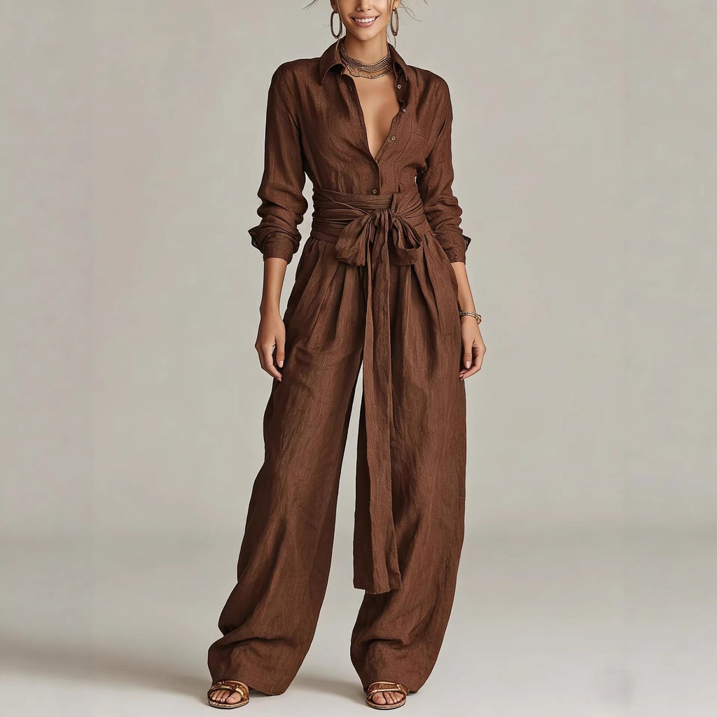 Solid color casual pants set for women by FitiqueFit, featuring comfortable, stylish casualwear for a relaxed everyday look.