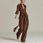 Solid color casual pants set for women by FitiqueFit, featuring comfortable, stylish casualwear with a relaxed fit and simple design.