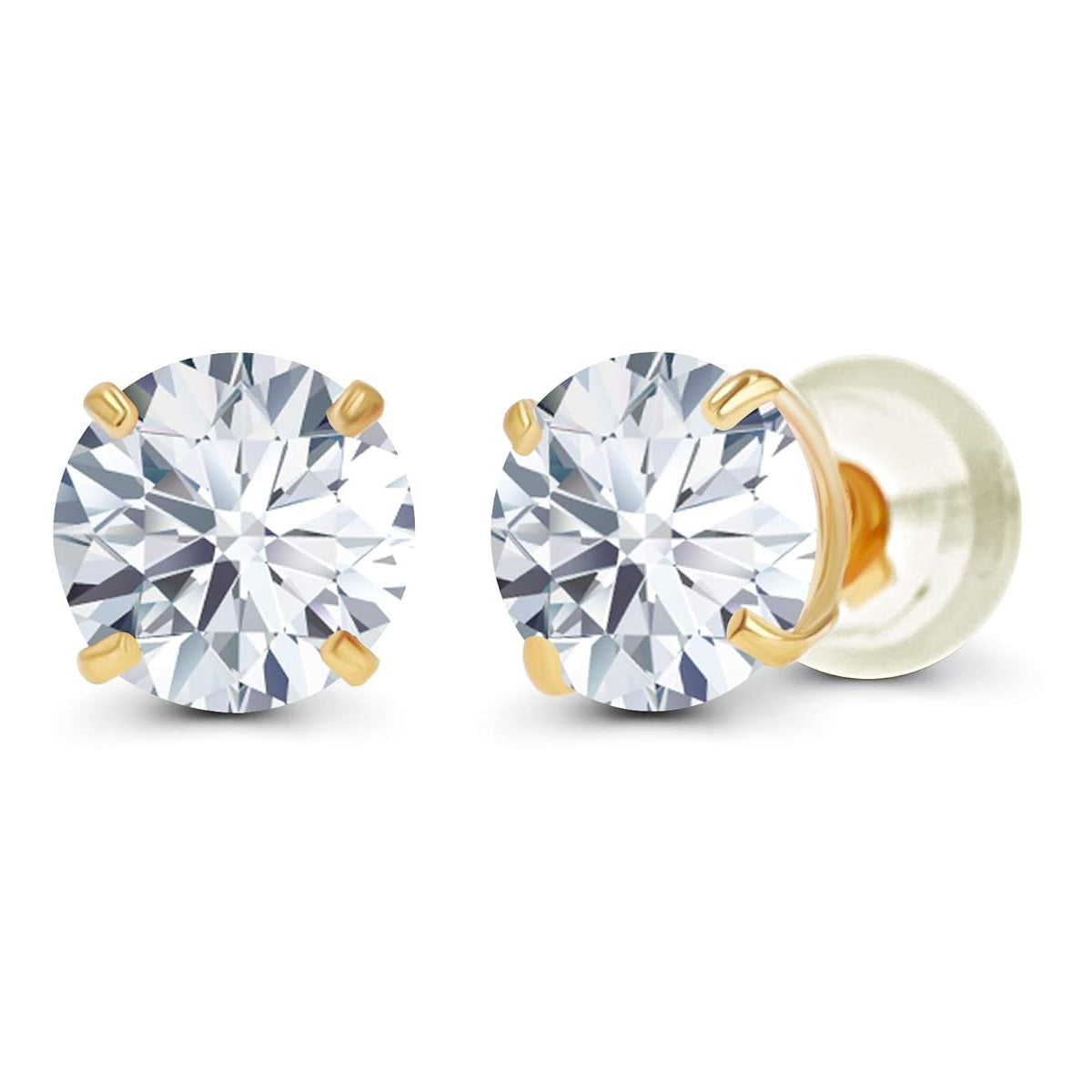 1.60 CTW Genuine Certified Moissanite Stud Earrings in Solid 14K White or Yellow Gold-1