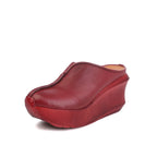 LadyShow.Store summer chunky heel platform closed-toe shoes with stylish design and comfortable fit for warm weather.