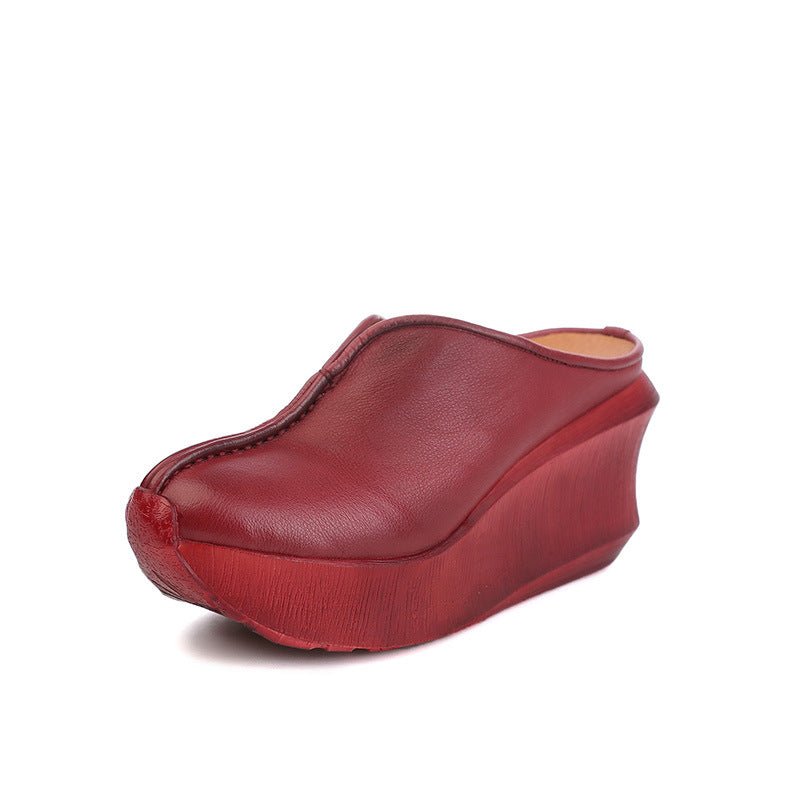 LadyShow.Store summer chunky heel platform closed-toe shoes with stylish design and comfortable block heel for warm weather wear.