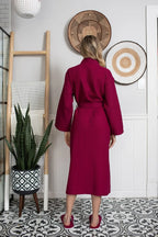 Lightweight Lotus Linen women's waffle robe with quick-dry spa comfort, shown in a soft, textured fabric.