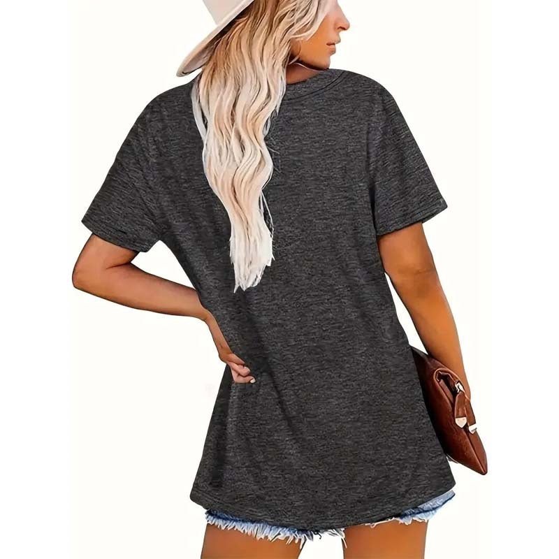Bright sunrise print on FitiqueFit casual round neck T-shirt, showcasing vibrant colors and relaxed fit for everyday wear.