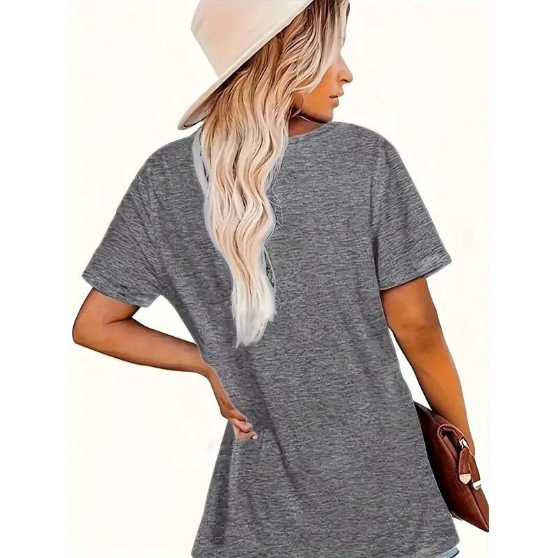 Sunrise print round neck T-shirt by FitiqueFit, casualwear with vibrant sunrise graphic on soft fabric.