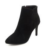 Women's black super high heel pointed toe ankle boots from Trendy Attic Store01, showcasing sleek design and stylish silhouette.
