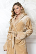 Tancolor women's ultra soft plush bathrobe by Lotus Linen, cozy and comfortable robe with a plush fabric for relaxing comfort.