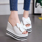 Women's waterproof wedge high heel platform sandals by Trendy Attic Store01, featuring stylish design and comfortable ankle straps.
