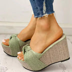 Fashion Slope women's bow sandals featuring stylish design and comfortable straps, perfect for casual summer wear.
