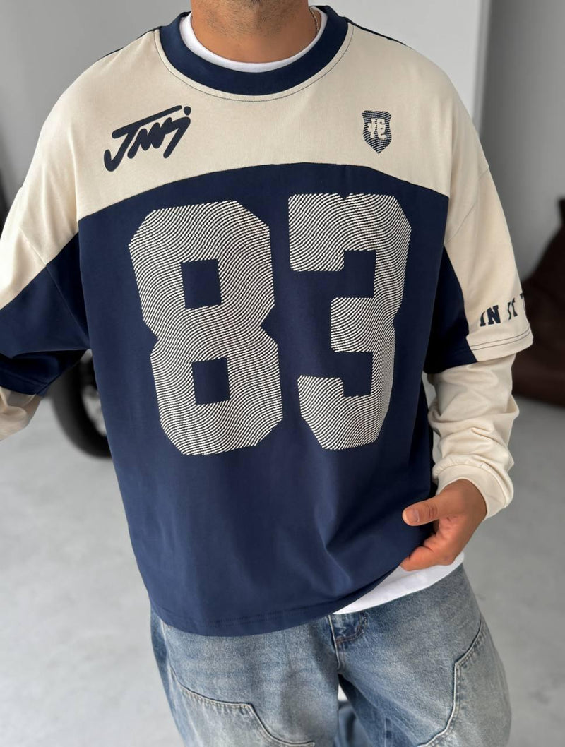 Unisex Two - Tone Collegiate Graphic Sweatshirt - Plush Fashion Hub