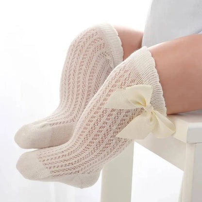 Baby Girls Long Bow Sock - Plush Fashions Shop 