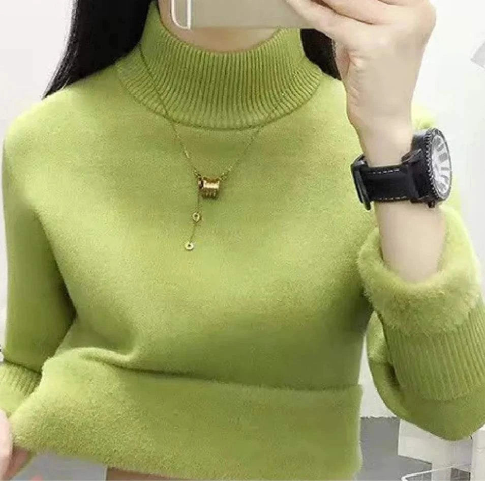 Women Elegant Thick Lined Warm Sweater - Plush Fashions Shop 