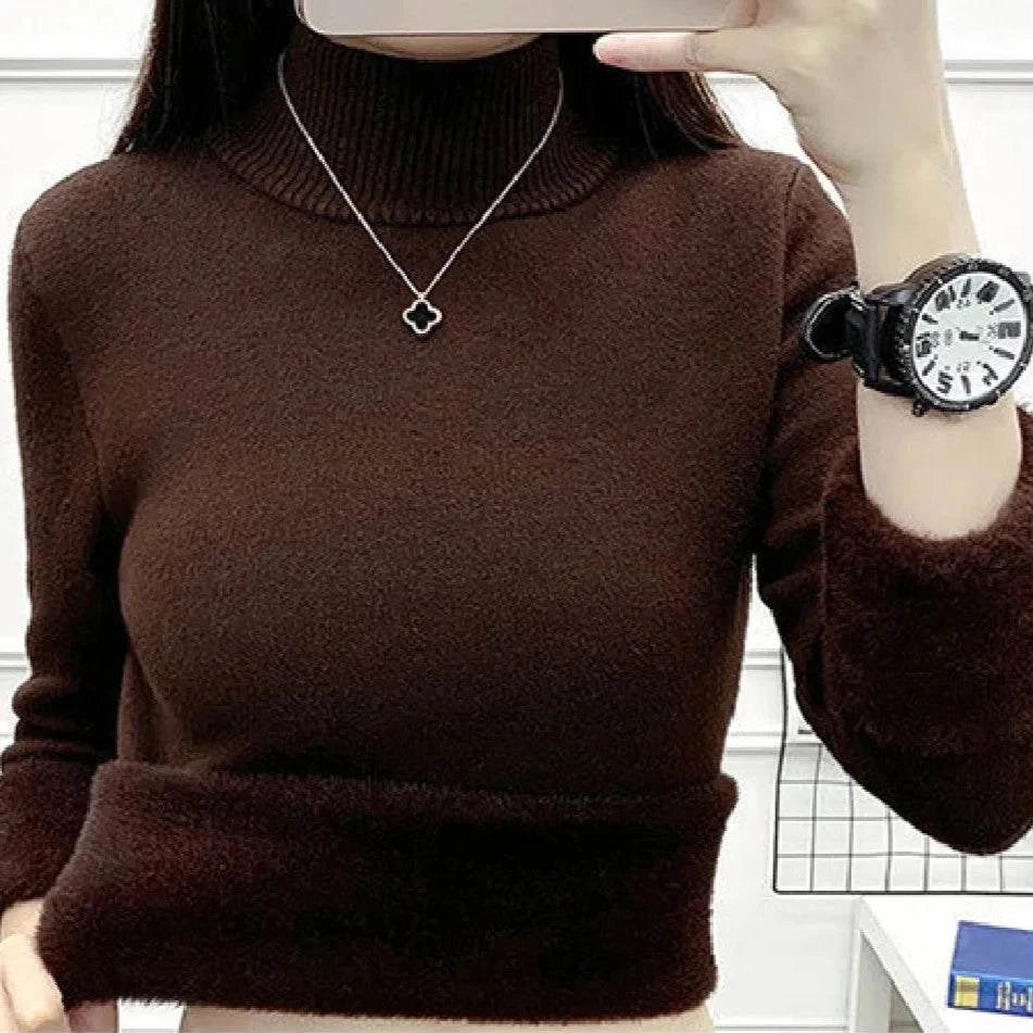 Women Elegant Thick Lined Warm Sweater - Plush Fashions Shop 