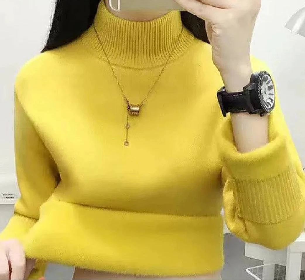 Women Elegant Thick Lined Warm Sweater - Plush Fashions Shop 