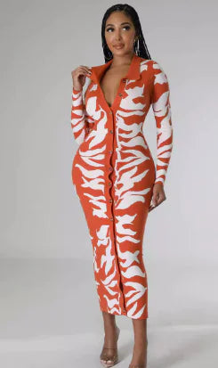 Plus size women's printed fashion dress featuring vibrant patterns, stylish fit, and trendy design from Trendy Attic Store01.