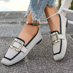 Vintage suede women's round-toe Gommino loafers by FitiqueFit, featuring a classic driving style and comfortable slip-on design.