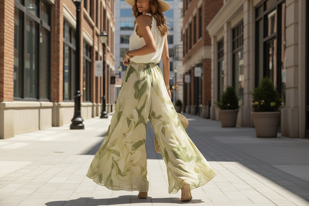 FitiqueFit printed maxi dress with waist-cinching design and ruffle hem, available in sizes S to 3XL, perfect for casual wear.