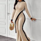 Women’s asymmetrical top and pants casualwear set by FitiqueFit, featuring stylish, comfortable matching clothing for everyday wear.