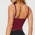 Women's backless bow camisole tank by FitiqueFit, casualwear with waist-defining fit and elegant design.